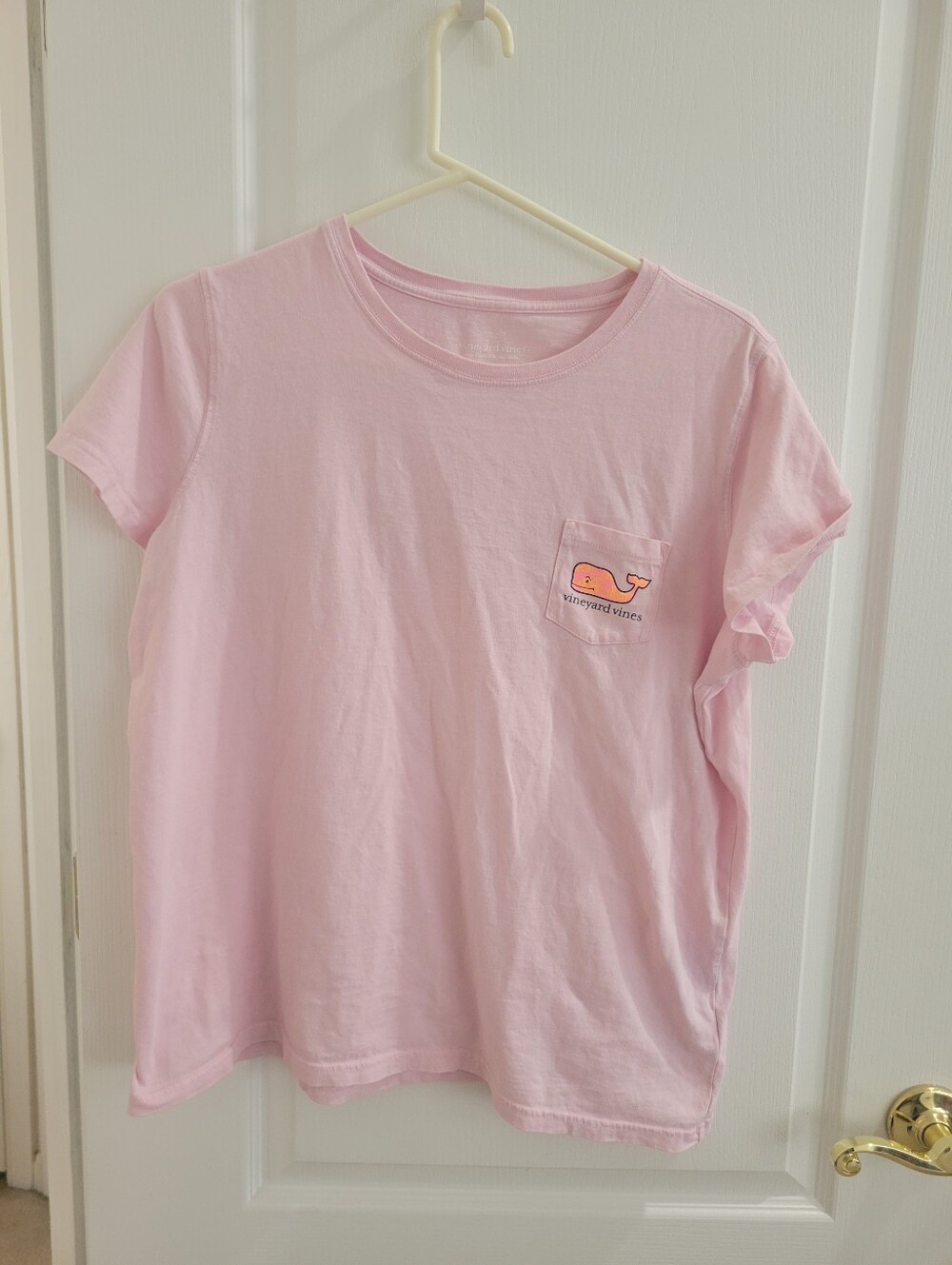 Vineyard Vines Womens Pink Short Sleeve Whale Graphic Pocket T-Shirt Tee XL